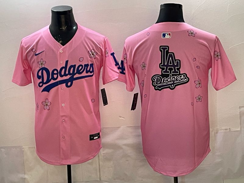 Men Nike 2026 Los Angeles Dodgers Blank Pink Sakura Edition Game MLB Jersey 0013